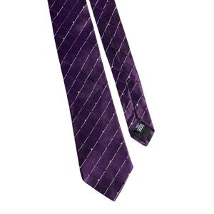 Murano Mens Silk Tie Striped Quiet Luxury Old Money Formal Career Purple